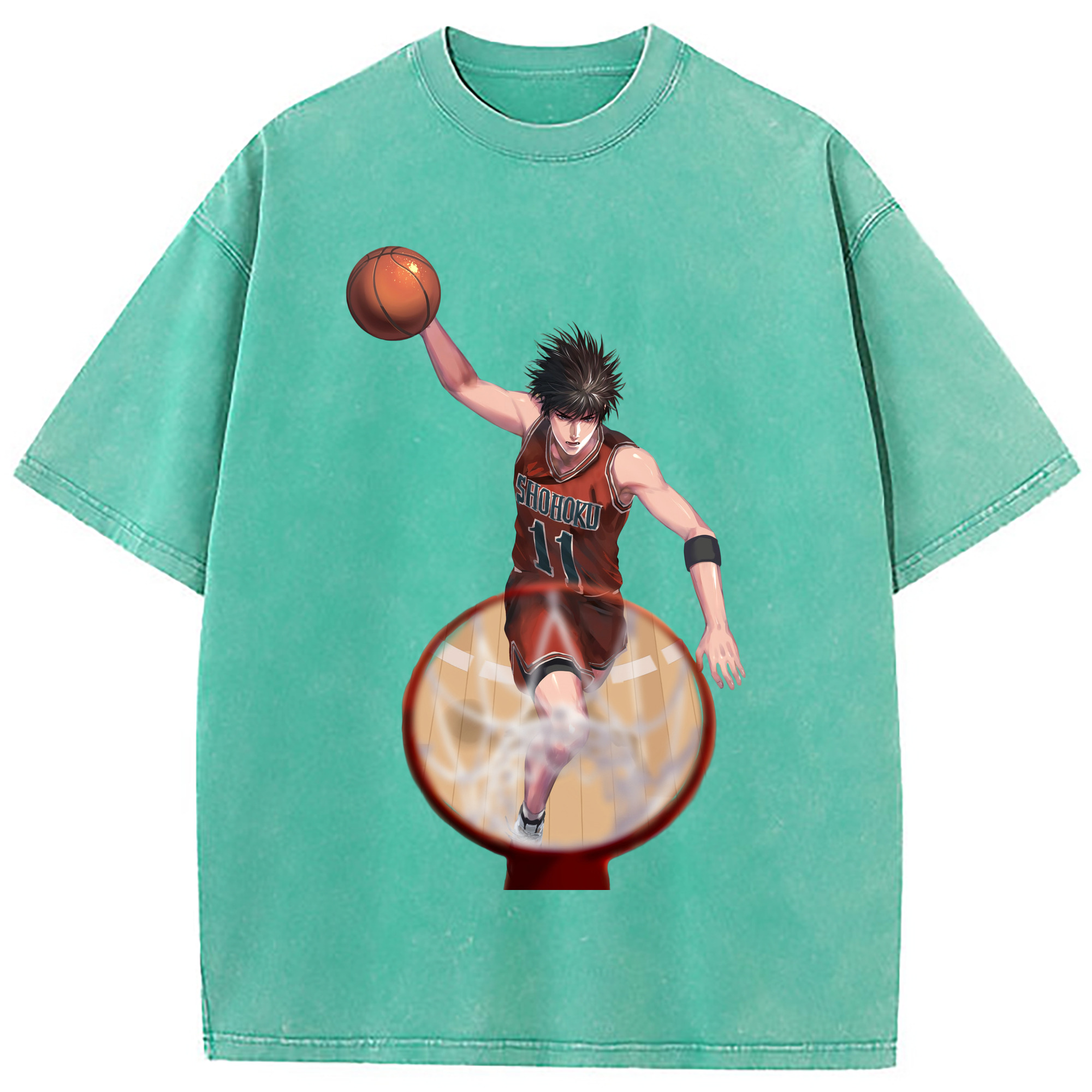 （画像用） SLAM DUNK／スラムダンク 綿100% ヴィンテージ風 半袖Tシャツ（フロントプリント）